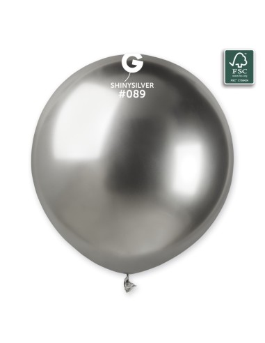 Sachet de 3 ballons anniversaire shiny Dimensions du Ballon 48 cm Couleurs  - texture Argent Brillant Dessins - Textes Sans texte