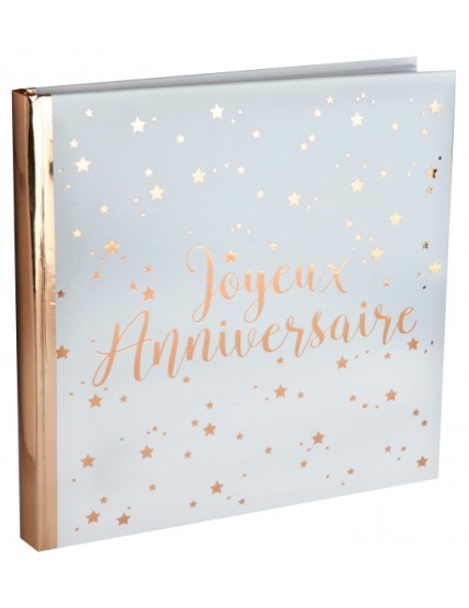 Livre d\'or Joyeux Anniversaire métallisé Rose Faites La Fête Accessoires de décoration