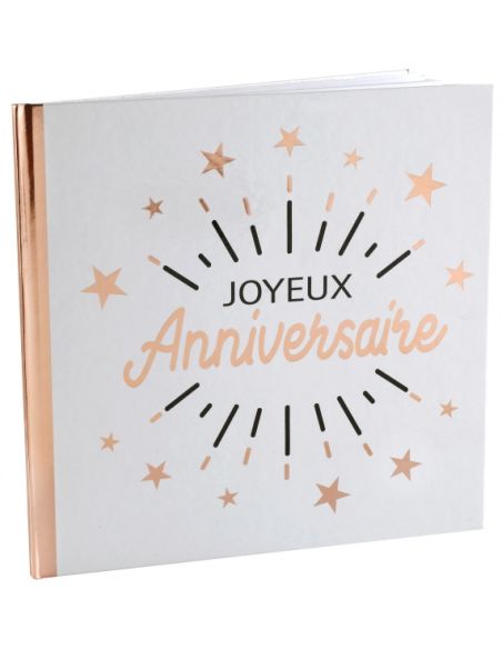 Livre d'or Anniversaire Etincelant Rose