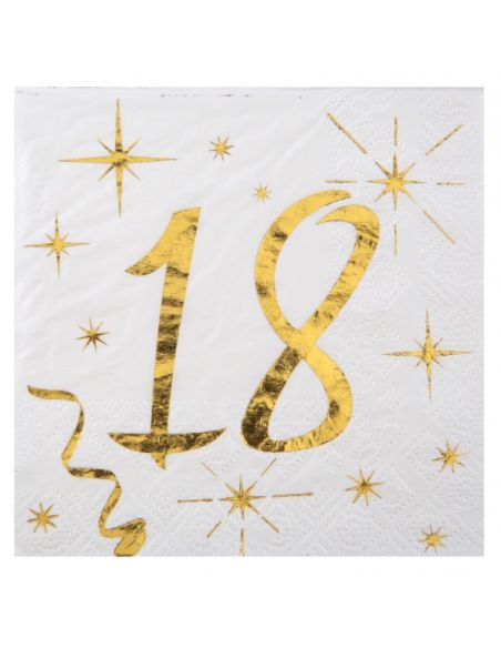 Serviette des âges or 18 ans
