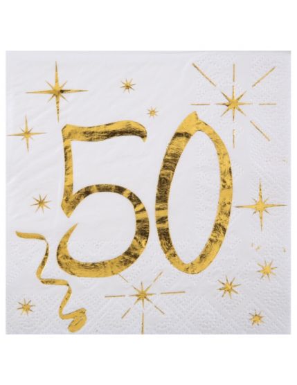 Serviette des âges or 50 ans Faites La Fête Accessoires de décoration