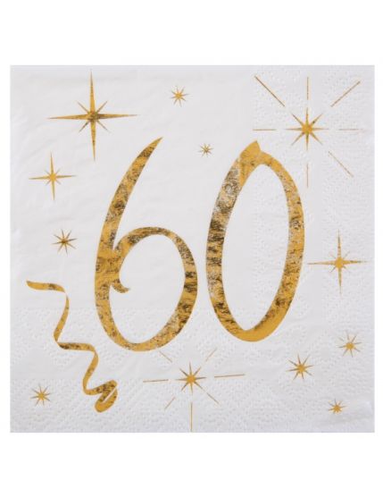 Serviette des âges or 60 ans Faites La Fête Accessoires de décoration