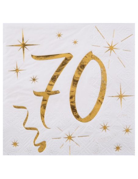 Serviette des âges or 70 ans