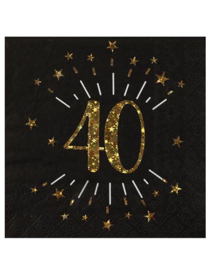 Serviette Âge étincelant or 40 ans Faites La Fête Accessoires de décoration