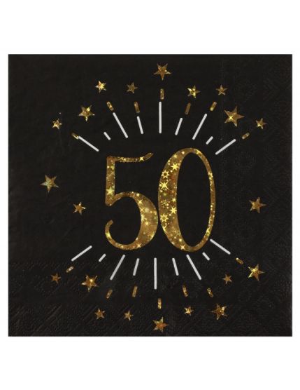 Serviette Âge étincelant or 50 ans Faites La Fête Accessoires de décoration