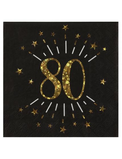 Serviette Âge étincelant or 80 ans Faites La Fête Accessoires de décoration