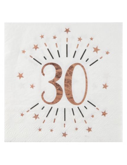 Serviette Âge étincelant rose gold 30 ans Faites La Fête Accessoires de décoration