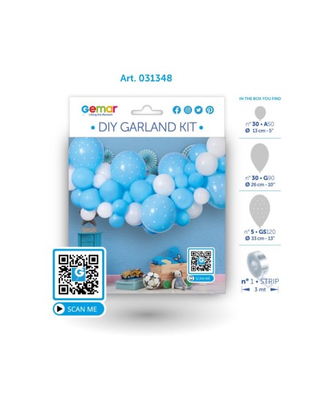 kit arche de ballon bleu bébé 3 Mètres