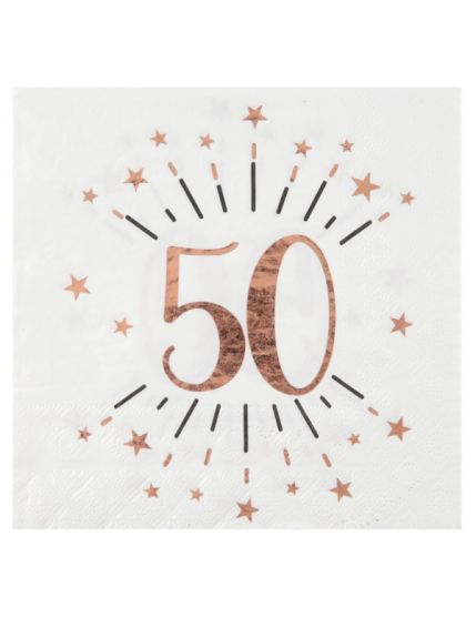 Serviette Âge étincelant rose gold 50 ans Faites La Fête Accessoires de décoration