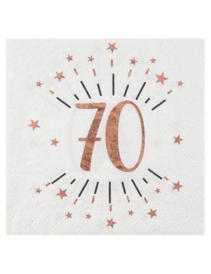 Serviette Âge étincelant rose gold 70 ans Faites La Fête Accessoires de décoration