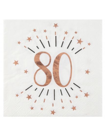 Serviette Âge étincelant rose gold 80 ans Faites La Fête Accessoires de décoration