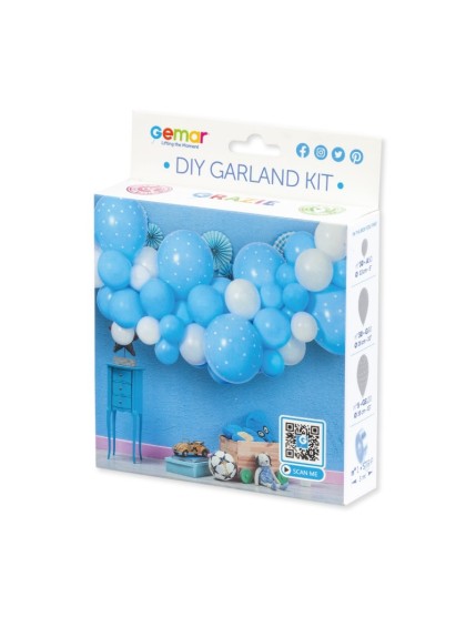 kit arche de ballon bleu bébé 3 Mètres Faites La Fête Arche de ballons