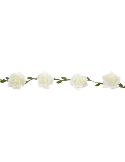 Guirlande de roses Blanc Faites La Fête Accessoires de décoration