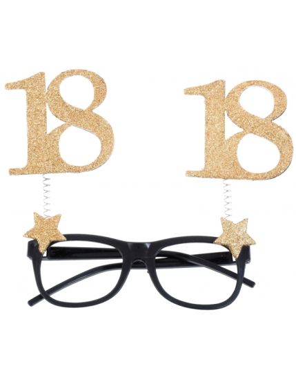 Lunettes Âge pailletées or 18 ans Faites La Fête Accessoires de décoration