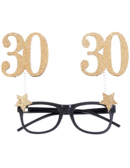 Lunettes Âge pailletées or 30 ans Faites La Fête Accessoires de décoration