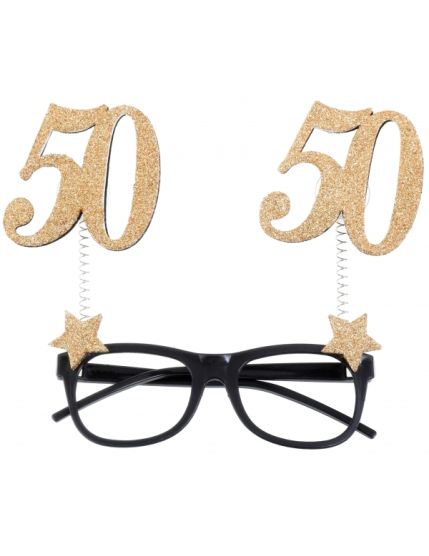 Lunettes Âge pailletées or 50 ans Faites La Fête Accessoires de décoration