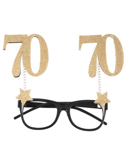 Lunettes Âge pailletées or 70 ans Faites La Fête Accessoires de décoration