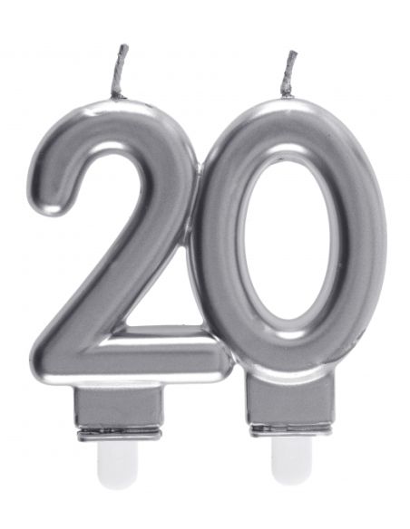 Bougie Âges argent 20 ans