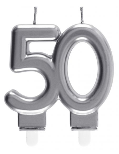 Bougie Âges argent 50 ans
