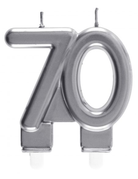 Bougie Âges argent 70 ans