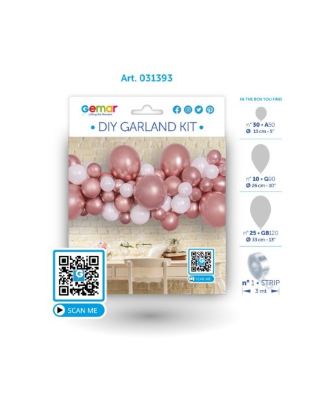 kit arche de ballon blanc & or rose 3 Mètres
