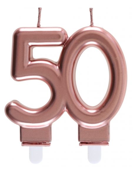Bougie Âges rose gold 50 ans