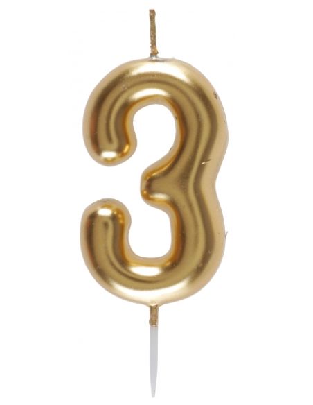 Bougie chiffre or N°3