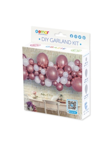 kit arche de ballon blanc & or rose 3 Mètres Faites La Fête Arche de ballons