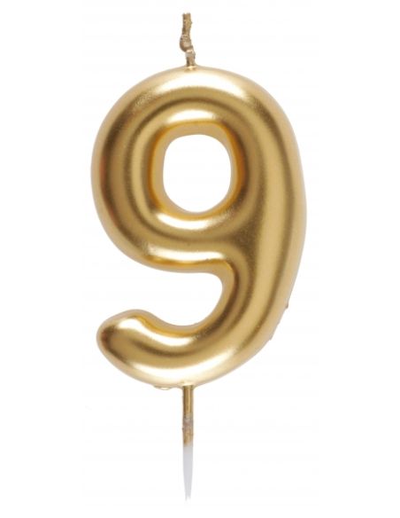 Bougie chiffre or N°9