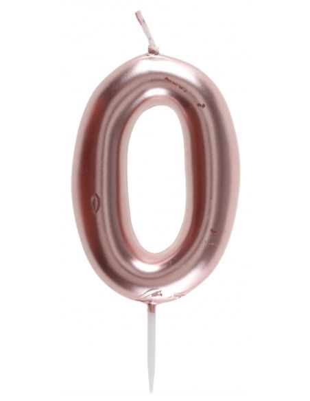 Bougie chiffre rose gold N°0