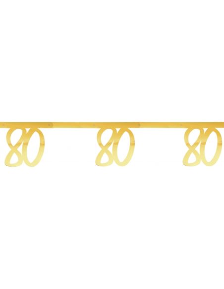 Banderole des âges métal or 80 ans