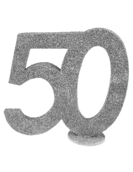 Chiffre Anniversaire argent 50 ans Faites La Fête Accessoires de décoration