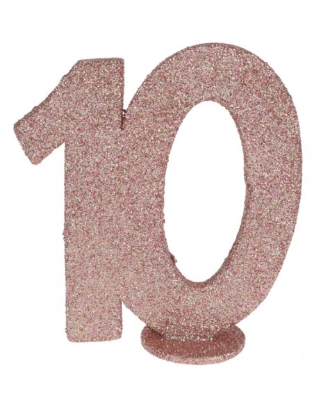 Chiffre 10 Anniversaire Rose