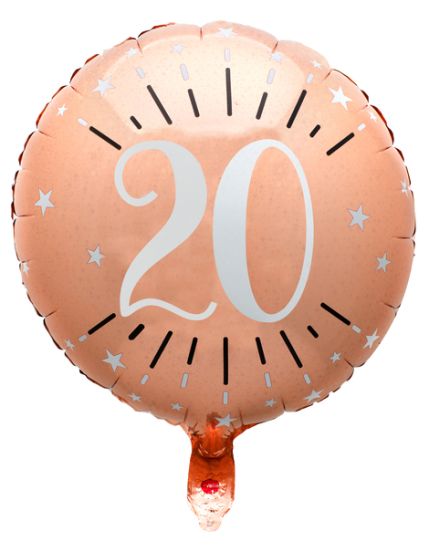 Ballon Alu Âge étincelant rose gold 20 ans Faites La Fête Accessoires de décoration