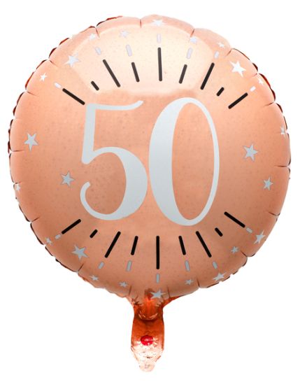 Ballon Alu Âge étincelant rose gold 50 ans Faites La Fête Accessoires de décoration