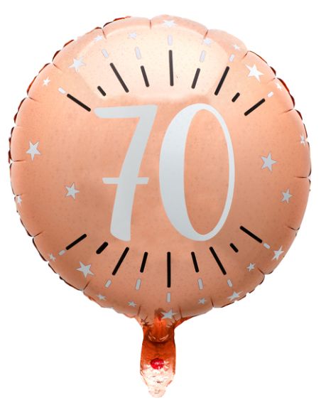 Ballon Alu Âge étincelant rose gold 70 ans