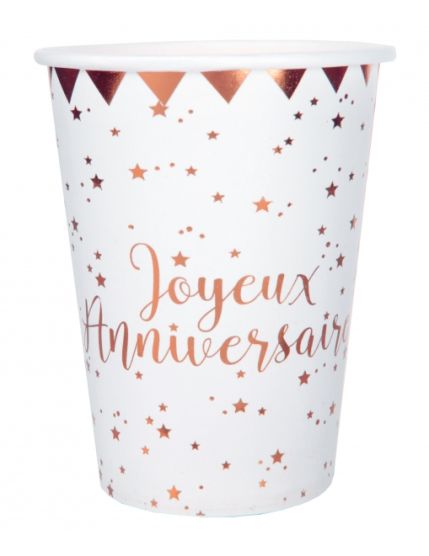 Gobelet Joyeux Anniversaire Rose Faites La Fête Accessoires de décoration