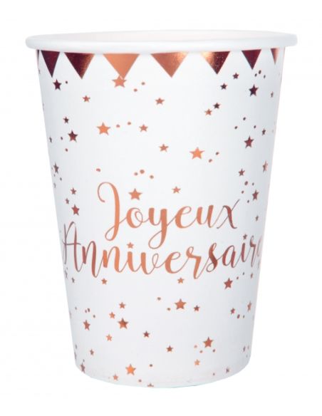 Gobelet Joyeux Anniversaire Rose