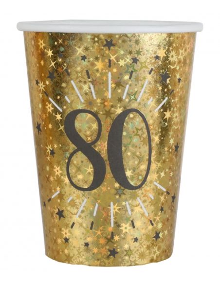 Gobelet Âge étincelant or 80 ans