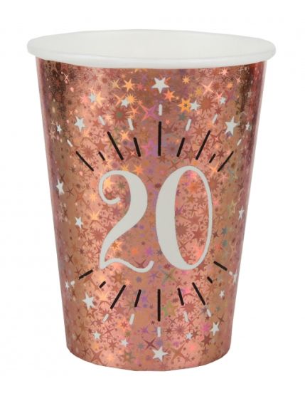 Gobelet Âge étincelant rose gold 20 ans Faites La Fête Accessoires de décoration