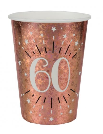 Gobelet Âge étincelant rose gold 60 ans Faites La Fête Accessoires de décoration