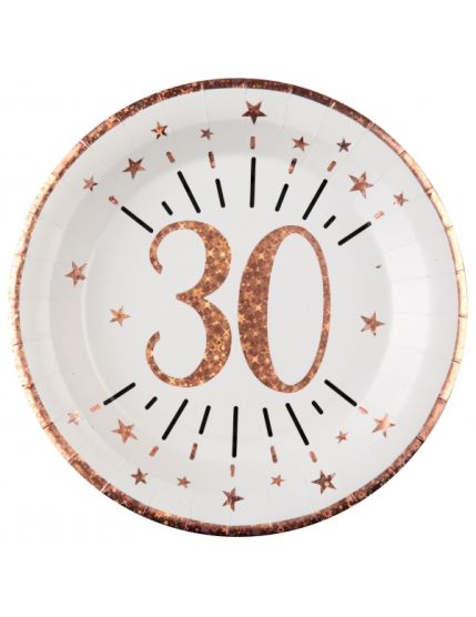 Assiette Âge étincelant rose gold 30 ans Faites La Fête Accessoires de décoration