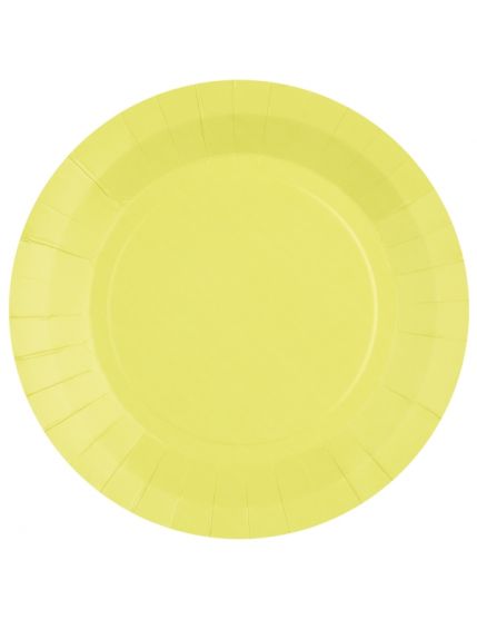 Grande assiette ronde Rainbow Jaune Faites La Fête Anniversaire