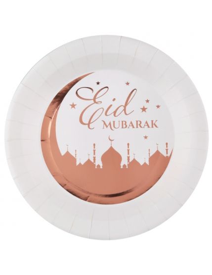 Assiette Eid Mubarak Rose Faites La Fête Accessoires de décoration