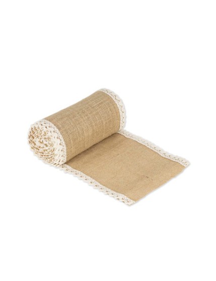 Chemin De Table Jute Et Dentelle 20cmx5M Faites La Fête Accessoires de décoration