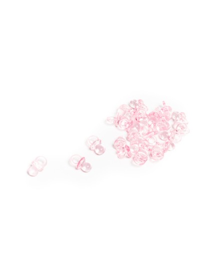 24 Mini Tetines Pvc Rose 2cm Faites La Fête Accessoires de décoration