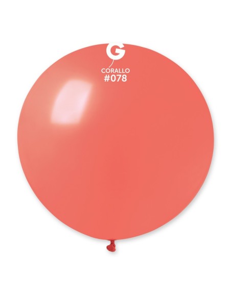 Sachet de 1 ballon géant rond 80 cm corail