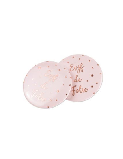 8 Badges EVJF De Folie Rose Gold Diam 5cm Faites La Fête Badge