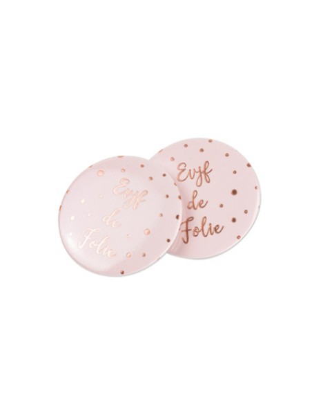 8 Badges EVJF De Folie Rose Gold Diam 5cm