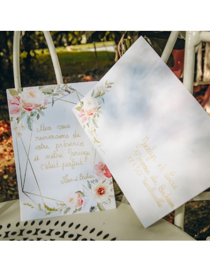 10 Invitations + Enveloppes Aquarelle papier Texture Dorure Or 12.5X17.5C Faites La Fête A trier